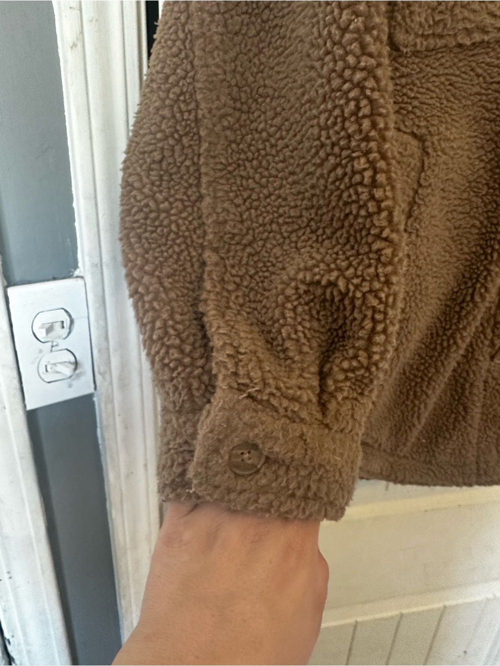 American Eagle Teddy Bear Oversized Sherpa Fleece Jacket Small - Picture 3 of 5